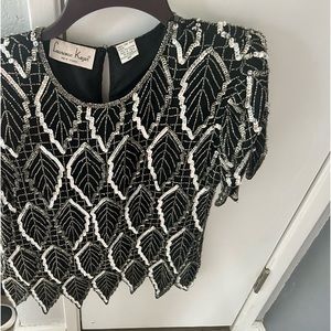 Waist length sequined blouse ,